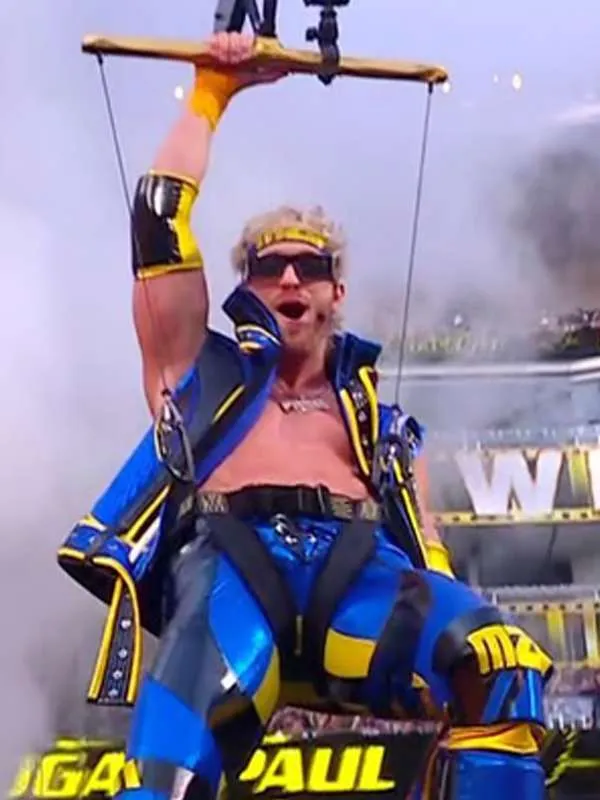 Logan Paul WWE WrestleMania 39 Blue Leather Vest - Image 2