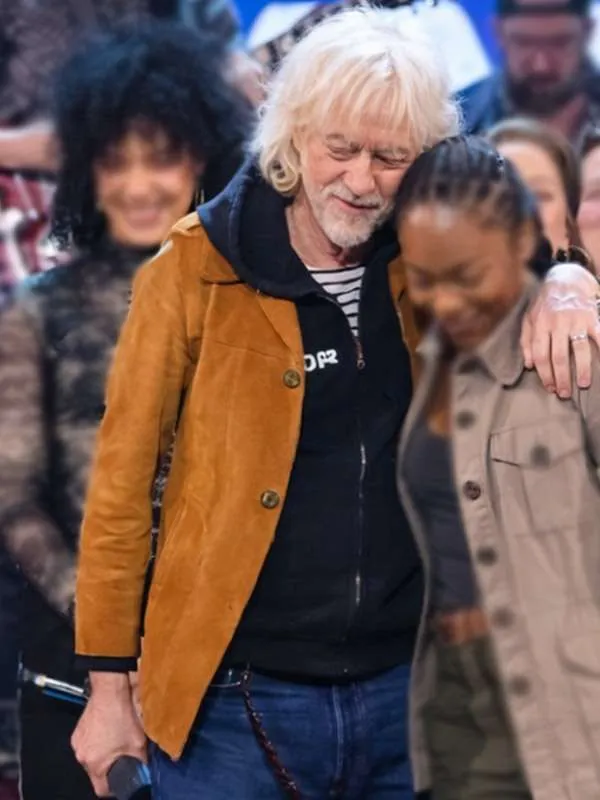 Bob Geldof Royal Variety Brown Leather Jacket - Image 2