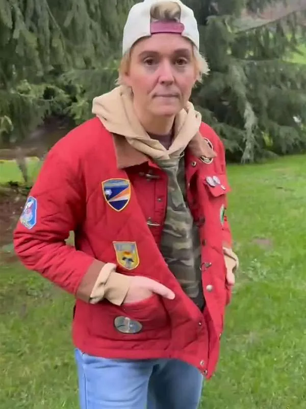 Brandi Carlile NYC 2026 Red Quilted Jacket - Image 3
