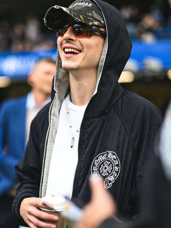 Timothee Chalamet Premier League Match Black Hoodie - Image 3