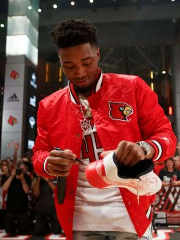 Donovan Mitchell Louisville Cardinals Red Satin Jacket