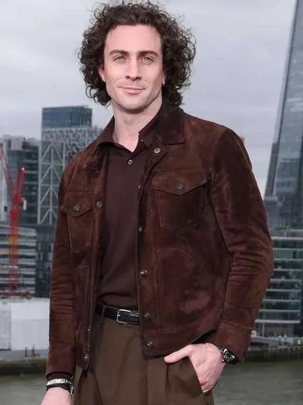 Fuze 2026 Aaron Taylor-Johnson Suede Leather Jacket - Image 3
