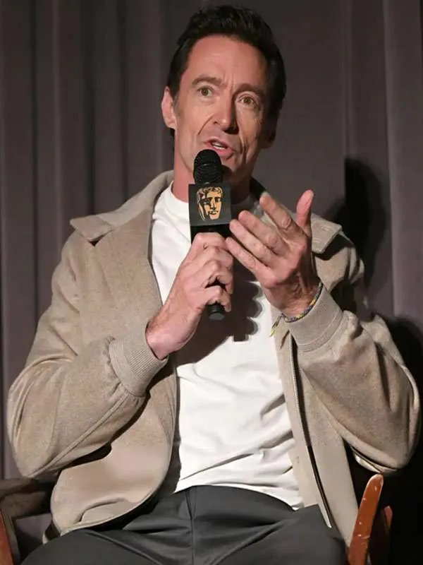 Hugh Jackman BAFTA Screening Beige Jacket