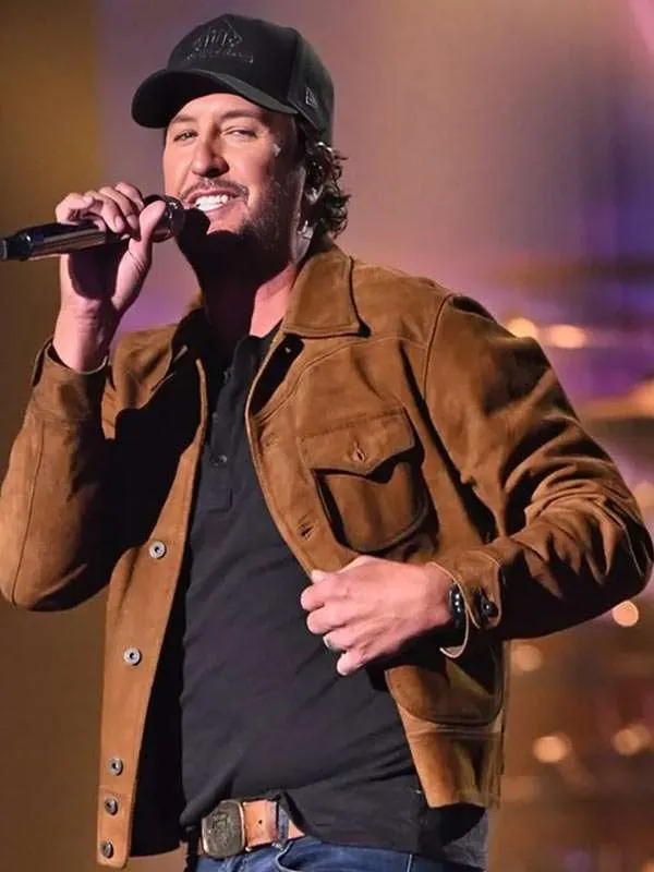 American Idol 2026 Luke Bryan Brown Suede Jacket - Image 2