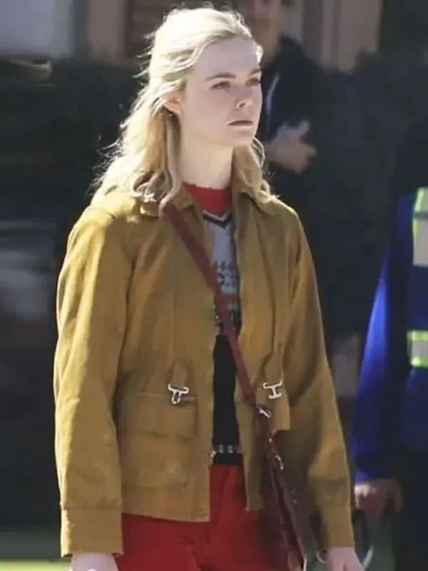 Elle Fanning Margo’s Got Money Troubles Brown Jacket