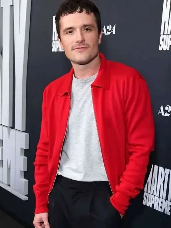 Josh Hutcherson Marty Supreme Red Jacket - Image 2