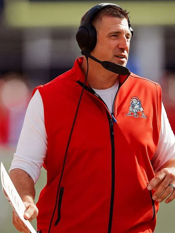 Mike Vrabel New England Patriots 2025 Red Vest