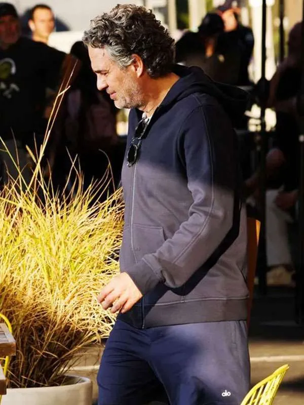 Crime 101 Mark Ruffalo Blue Hoodie - Image 2