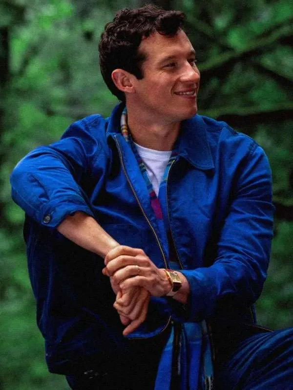 Callum Turner Eternity Blue Cotton Jacket