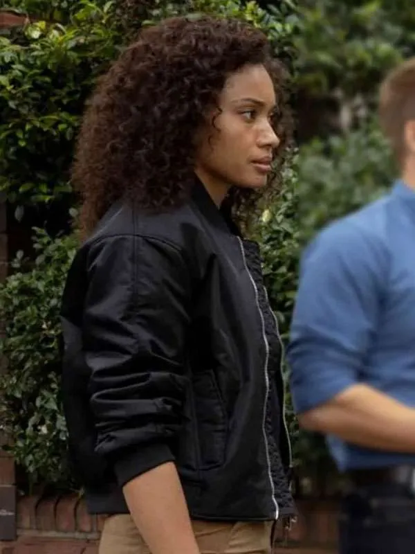 Michelle Mackey NCIS Sydney Black Bomber Jacket - Image 3