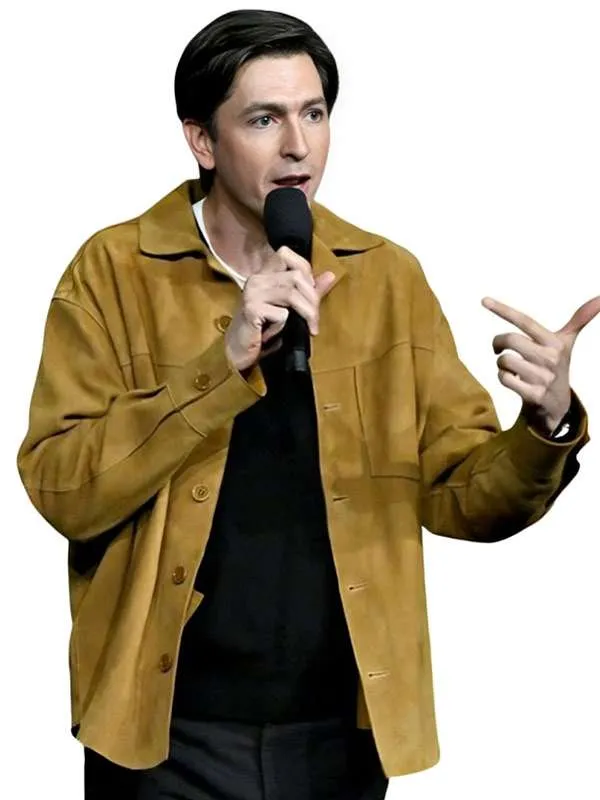 Nicholas Braun CinemaCon Brown Leather Jacket