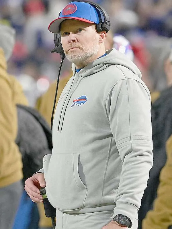 Coach Sean McDermott Buffalo Bills Grey Hoodie - Image 3