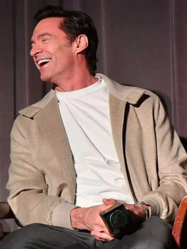 Hugh Jackman BAFTA Screening Beige Jacket - Image 2