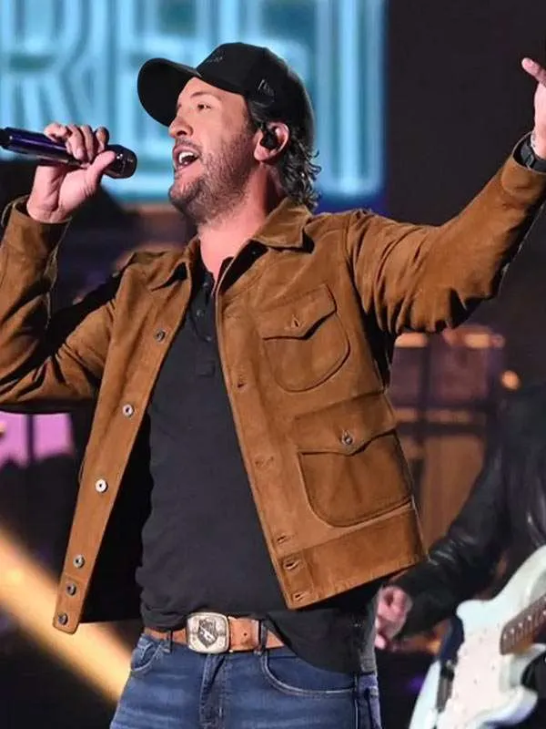 American Idol 2026 Luke Bryan Brown Suede Jacket - Image 4