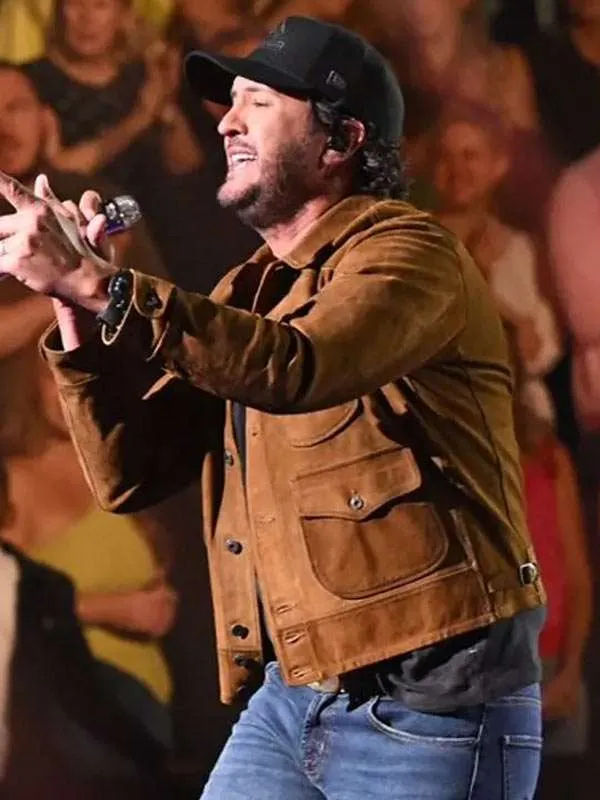 American Idol 2026 Luke Bryan Brown Suede Jacket - Image 3