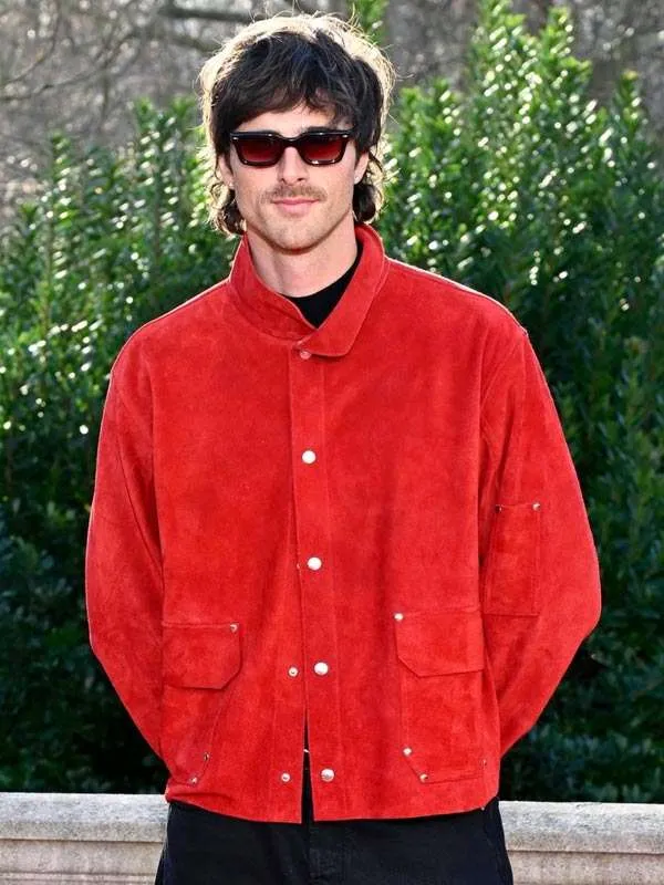 Wuthering Heights Jacob Elordi Suede Leather Jacket