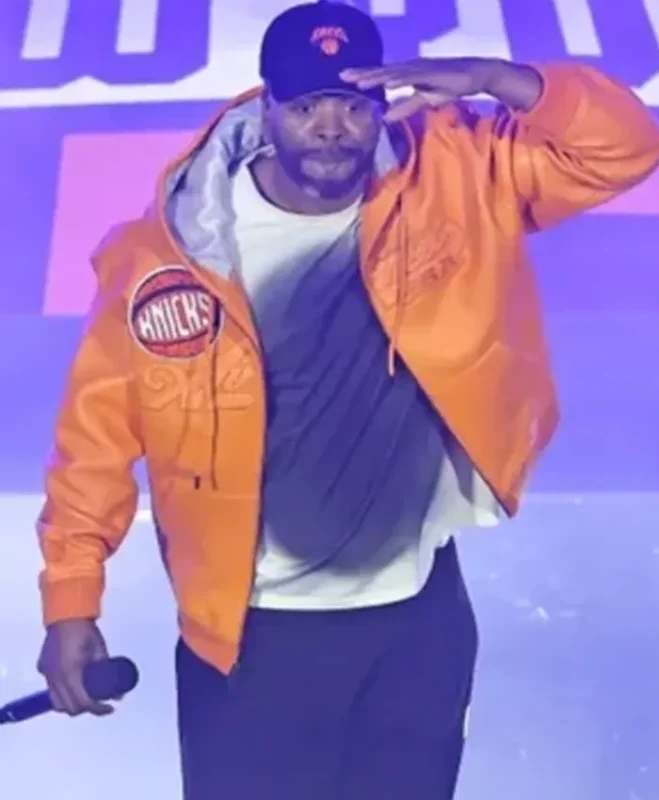 Knicks Game 2 Halftime Show Method Man Orange Jacket - Image 3