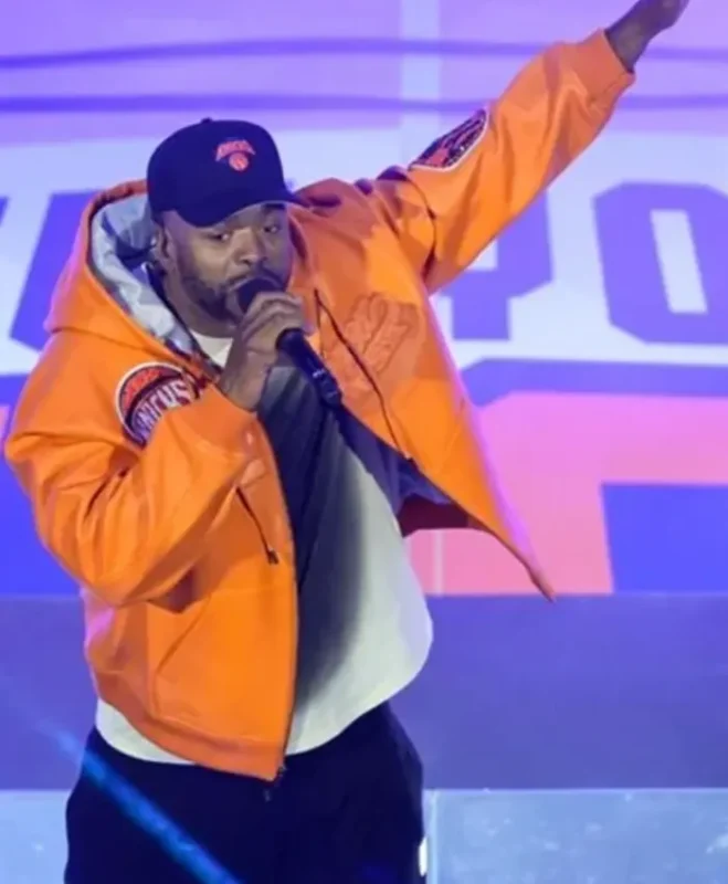 Knicks Game 2 Halftime Show Method Man Orange Jacket - Image 2
