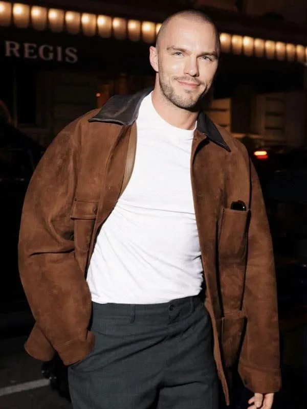 NYC 2026 Nicholas Hoult Suede Leather Jacket - Image 2