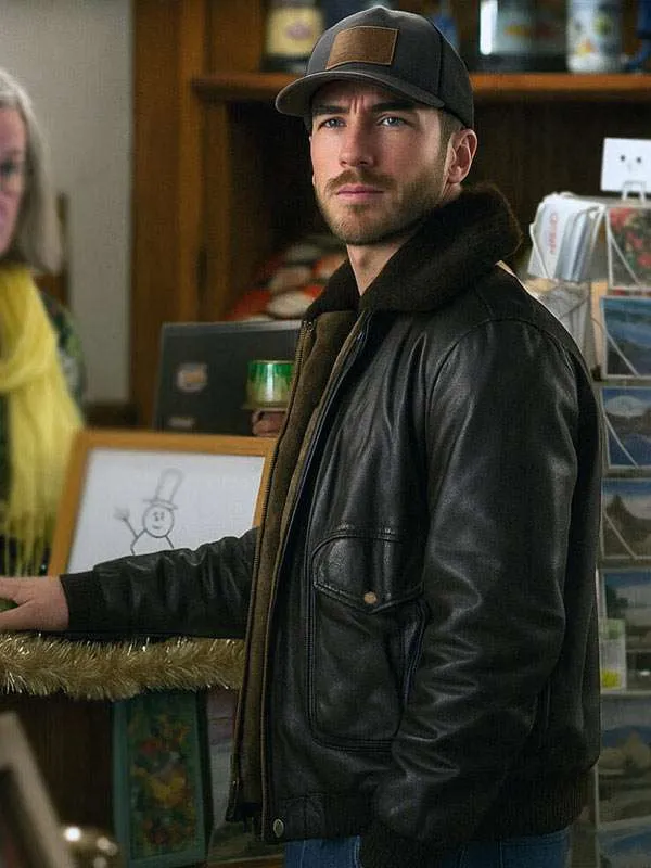 Ryan Carnes A Cherry Pie Christmas Leather Jacket - Image 3
