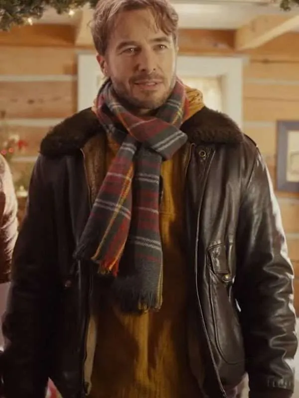 Ryan Carnes A Cherry Pie Christmas Leather Jacket - Image 2