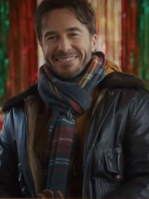 Ryan Carnes A Cherry Pie Christmas Leather Jacket - Image 5
