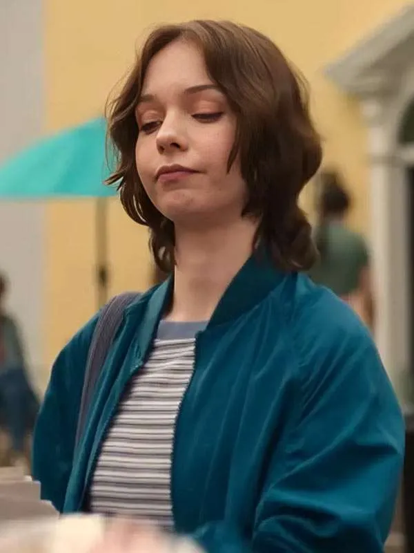 A Good Girl’s Guide to Murder Emma Myers Bomber Jacket - Image 2