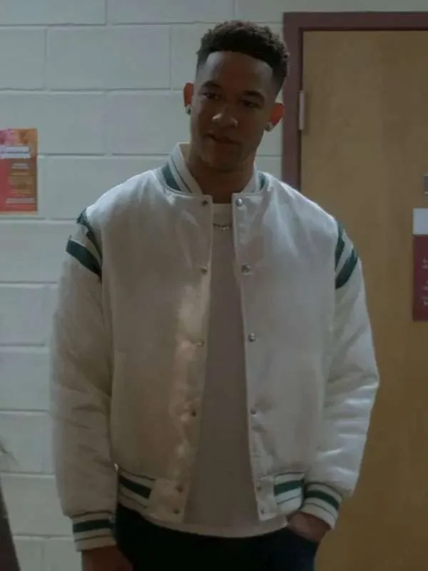 Damon Sims All American Homecoming White Bomber Jacket - Image 3