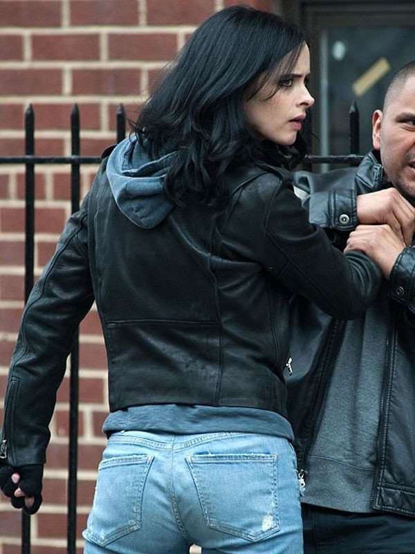 Krysten Ritter Jessica Jones Biker Leather Jacket - Image 3