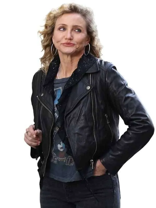 Cameron Diaz The Sham Black Leather Jacket