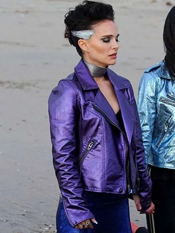 Celeste Vox Lux Natalie Portman Purple Leather Jacket - Image 3