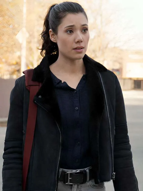 Chicago Fire S14 Hanako Greensmith Shearling Leather Jacket - Image 2