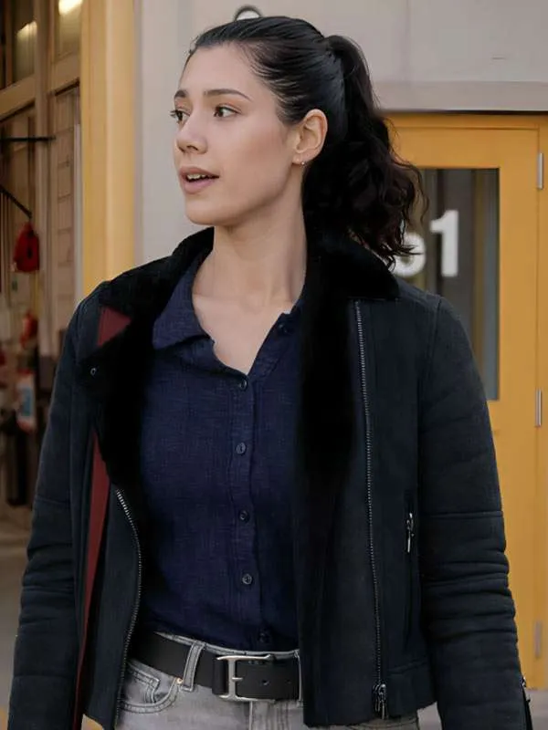 Chicago Fire S14 Hanako Greensmith Shearling Leather Jacket - Image 3