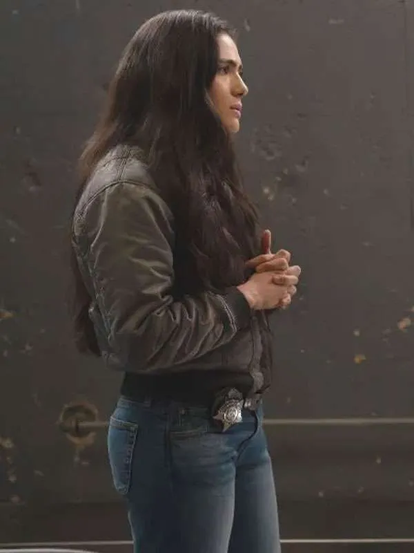 Arienne Mandi Chicago P D S13 Grey Bomber Jacket - Image 4