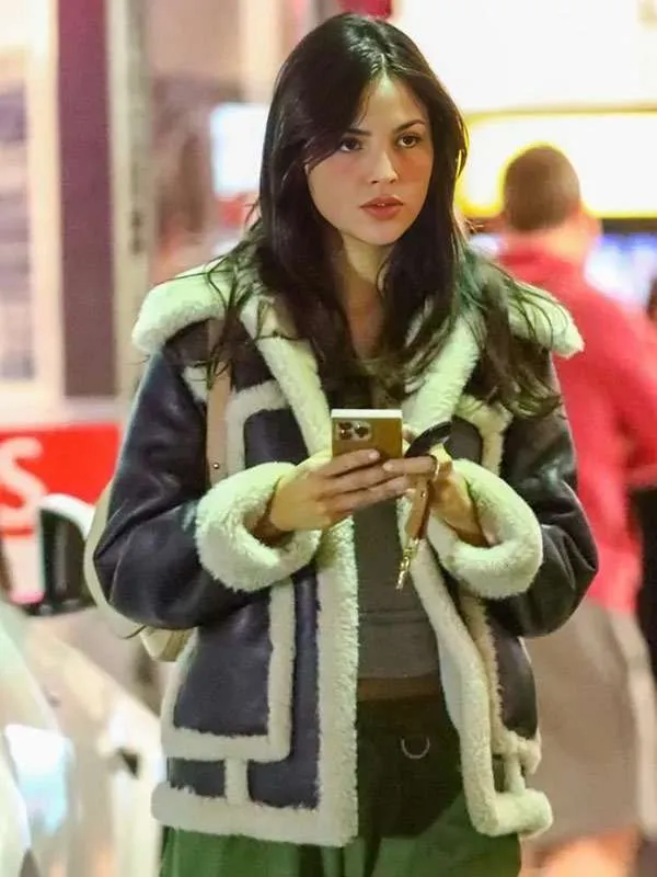 Eiza Gonzalez Shearling Leather Jacket