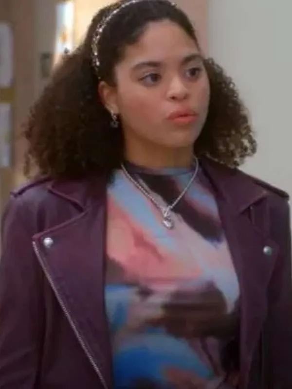 Electric Bloom Maggie Deetz Purple Leather Jacket - Image 2