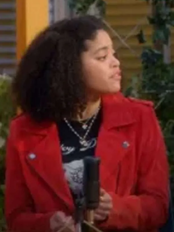Electric Bloom Maggie Deetz Red Suede Leather Jacket - Image 2