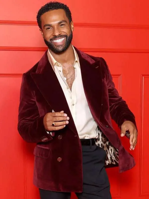 Emily In Paris S05 Lucien Laviscount Velvet Blazer