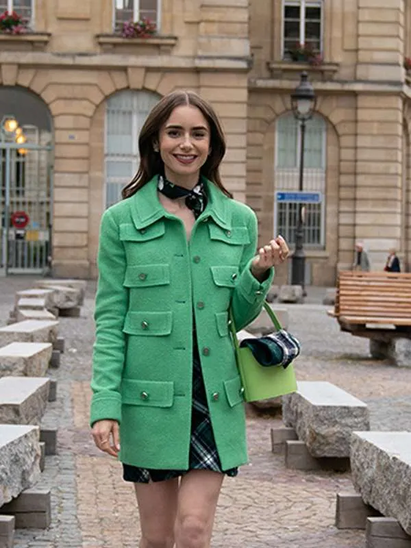 Emily Cooper Emily in Paris Green Coat - Image 2