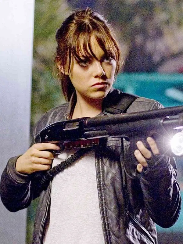 Zombieland Emma Stone Black Leather Jacket - Image 2