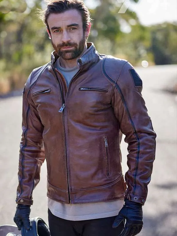 Adam Rowland Home and Away Brown Leather Jacket