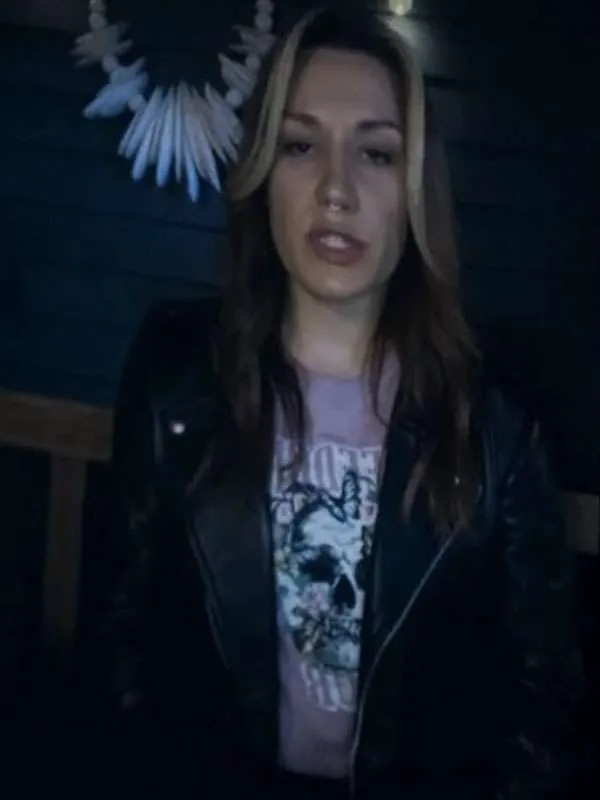 Stephanie Panozzo Home and Away Black Leather Jacket - Image 2