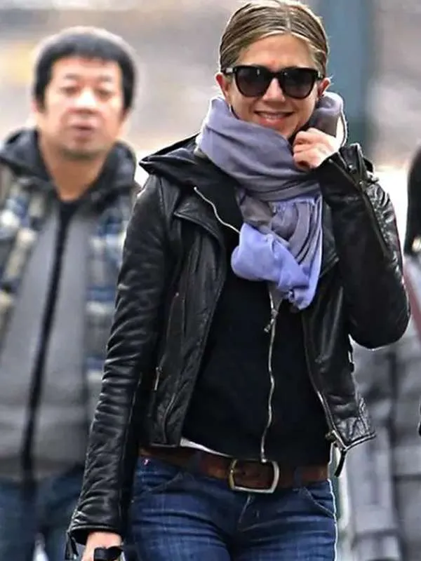 Jennifer Aniston Black Leather Jacket - Image 2