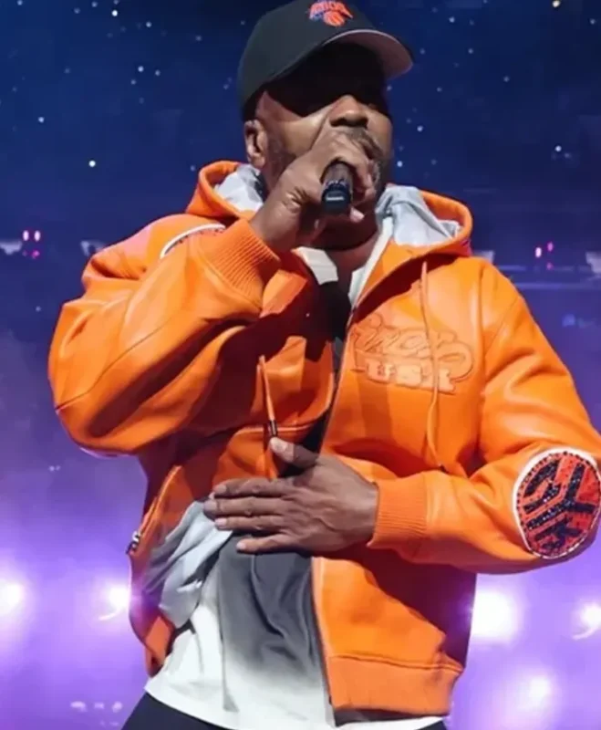 Knicks Game 2 Halftime Show Method Man Orange Jacket