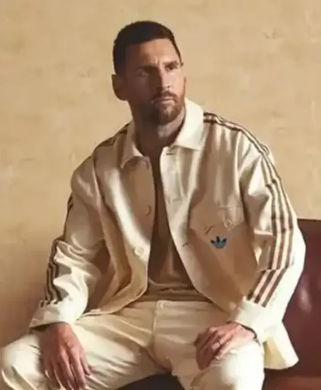 Messi Adidas Cream Track Jacket - Image 2