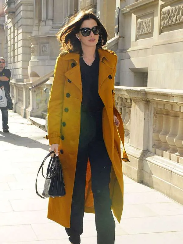Anne Hathaway Mustard Trench Coat
