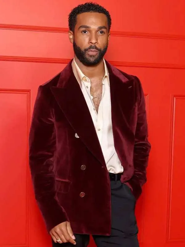 Emily In Paris S05 Lucien Laviscount Velvet Blazer - Image 2