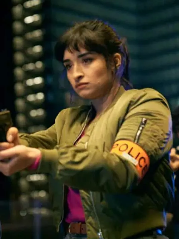 Sofia Belkacem Lupin S03 Green Bomber Jacket