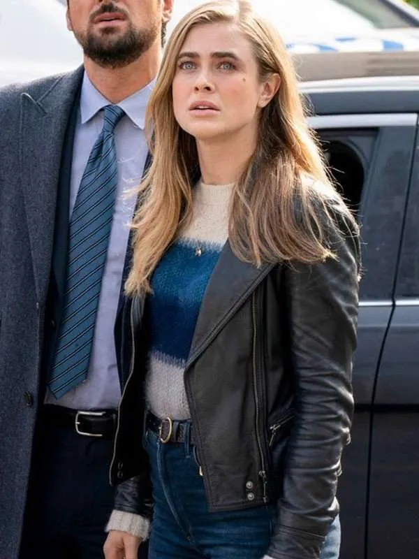 Melissa Roxburgh Manifest Black Leather Jacket