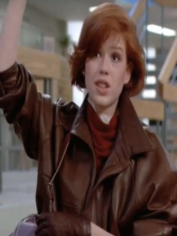 Molly Ringwald The Breakfast Club Brown Leather Jacket